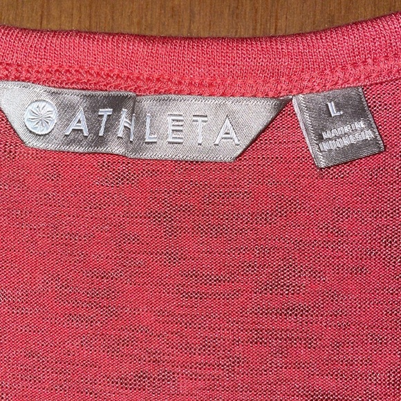 •ATHLETA•CORAL BREEZY &FLOWY MUSCLE HI-LOW WAISTLINE HEM TANK TOP SIZE LARGE EUC - Picture 7 of 9